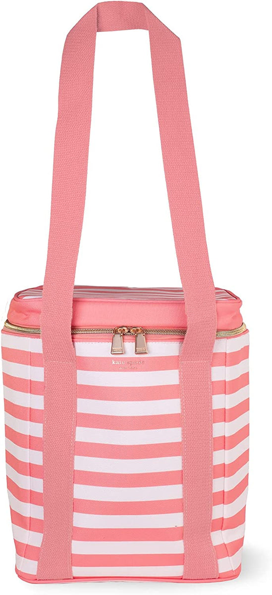 Kate spade pink best sale and white striped bag