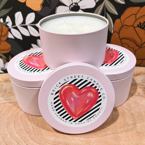 Brick Street Candle Co. Valentine's Candle Tins ~ Various Options