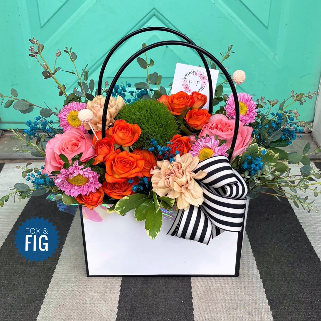 Square Floral Boxed Totes