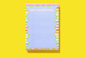 Wavy Best Teacher Ever Notepad