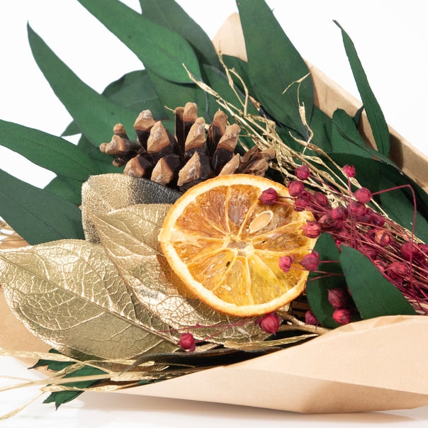 Winter Bouquet ~ Gold Leaf and Willow Eucalyptus