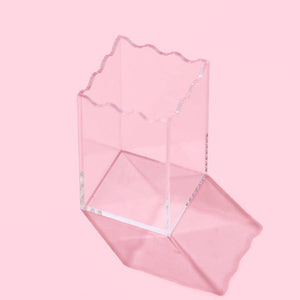 Clear Wavy Pen Cup