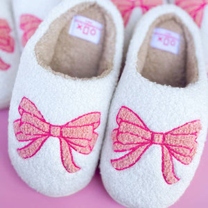 Pink Bow Slippers ~ 2 Styles