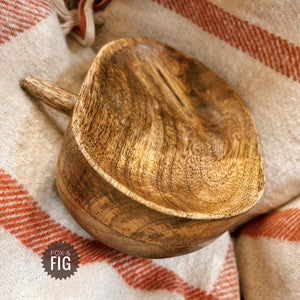 Hand-Carved Mango Wood Pumpkin Dish