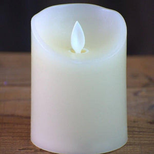 Flameless Cream Pillar Candle ~ Moving Flame