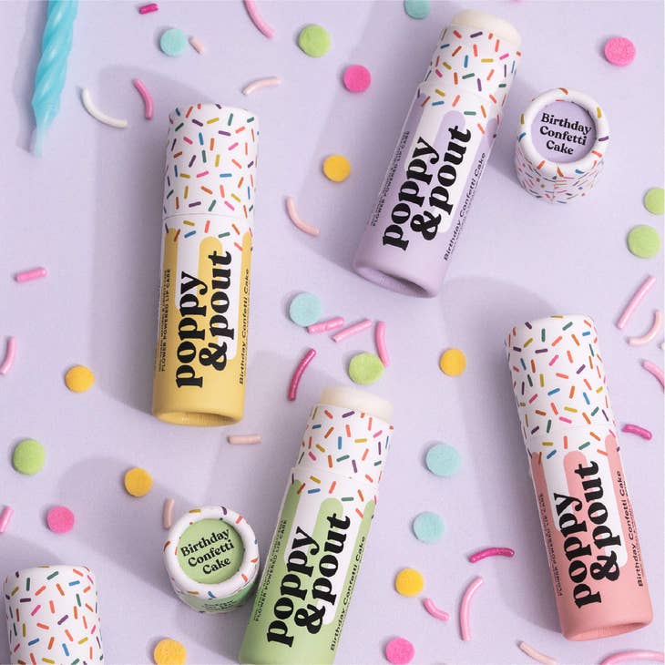 Vegan Birthday Confetti Cake Lip Balm ~ Various Colors