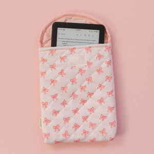 Pink Coquette Bows Quilted E-Reader Case