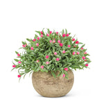 Small Pink Flowering Faux Plant Pot