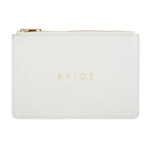 Bride Zippered Pouch - Pearl White