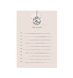 Time to Shine Disco Ball Notepad