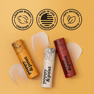 Poppy & Pout Lip Balm ~ 6 Flavors