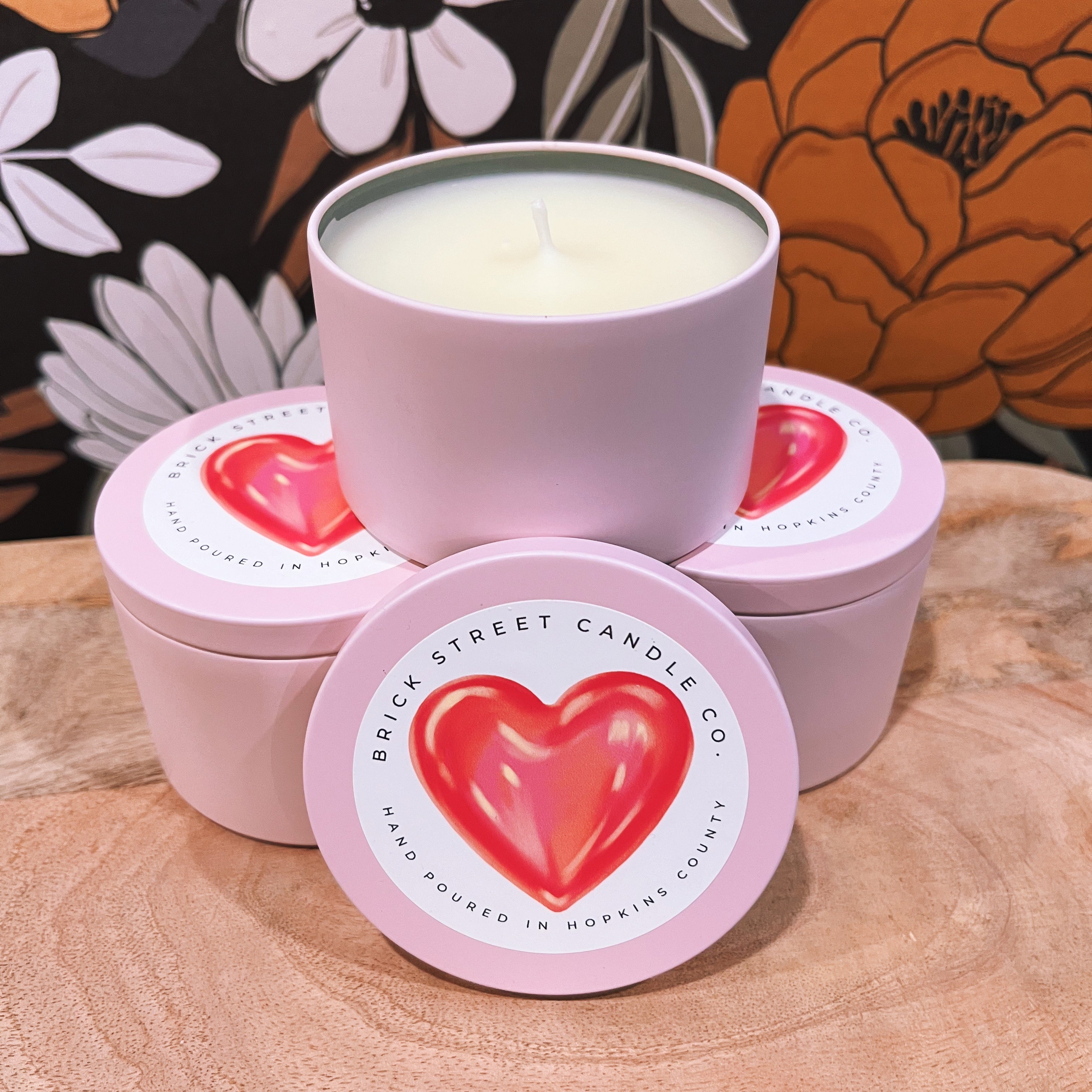 Brick Street Candle Co. Valentine's Candle Tins ~ Various Options