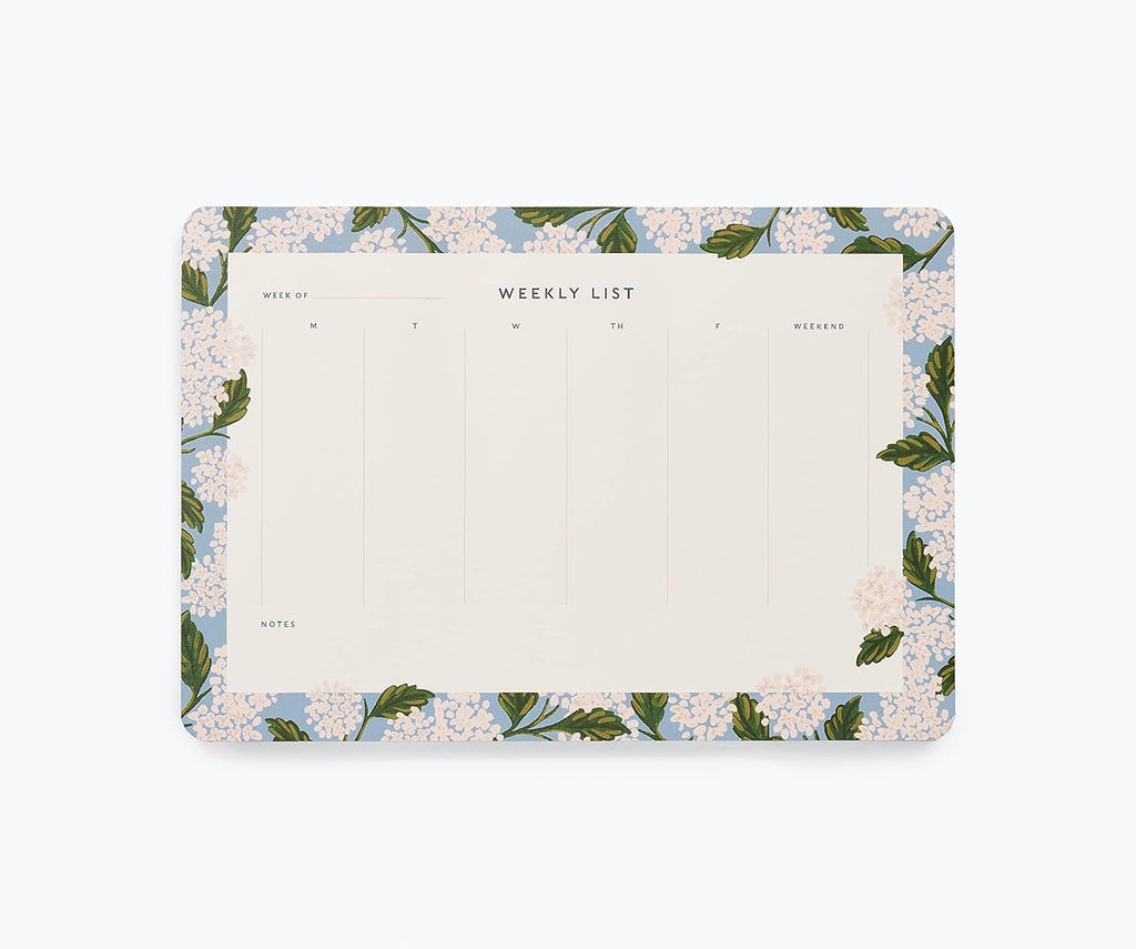 Rifle Paper Co. Hydrangea Weekly Desk Notepad