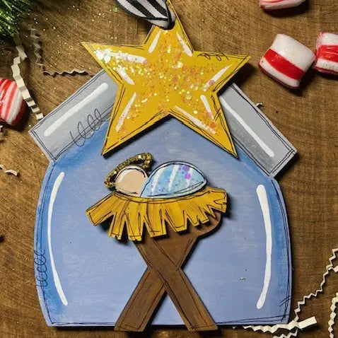 Wooden Hand-Painted Christmas Ornaments ~ Various Designs