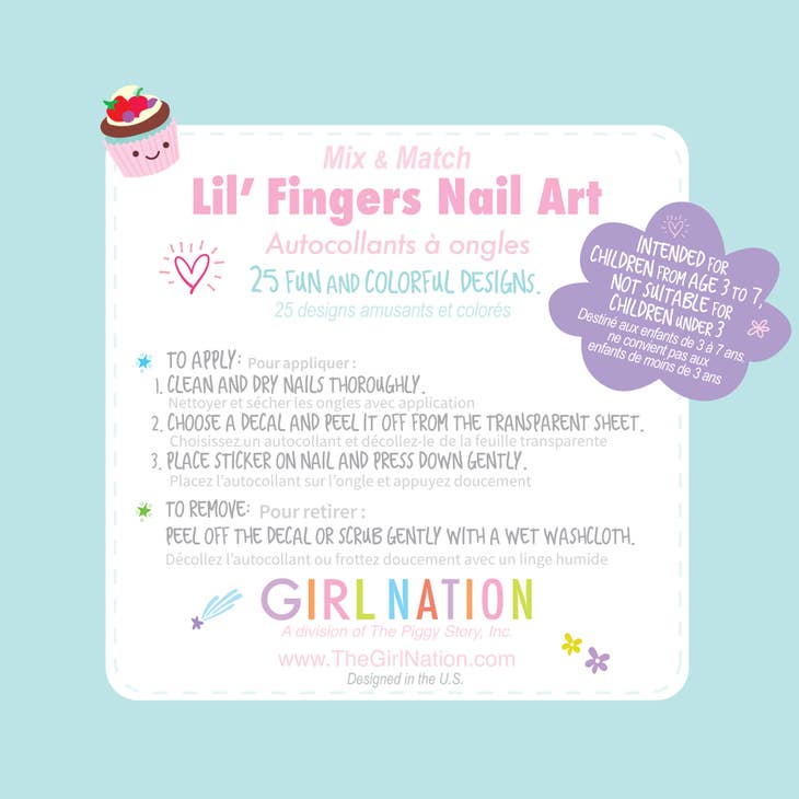 Girl Nation Cutie Stick-On Earring and Nail Sticker Set