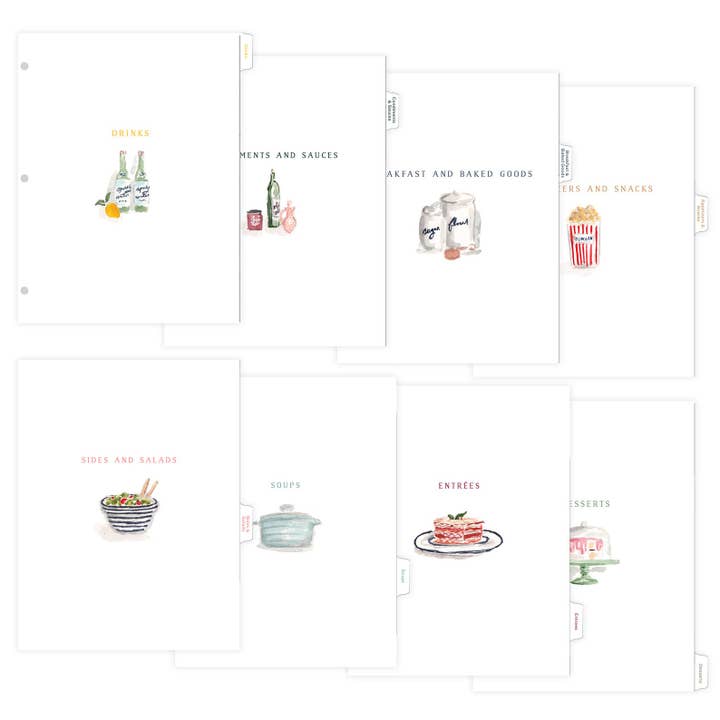 The Illustrated Life 3-Ring Recipe Binder Accessories