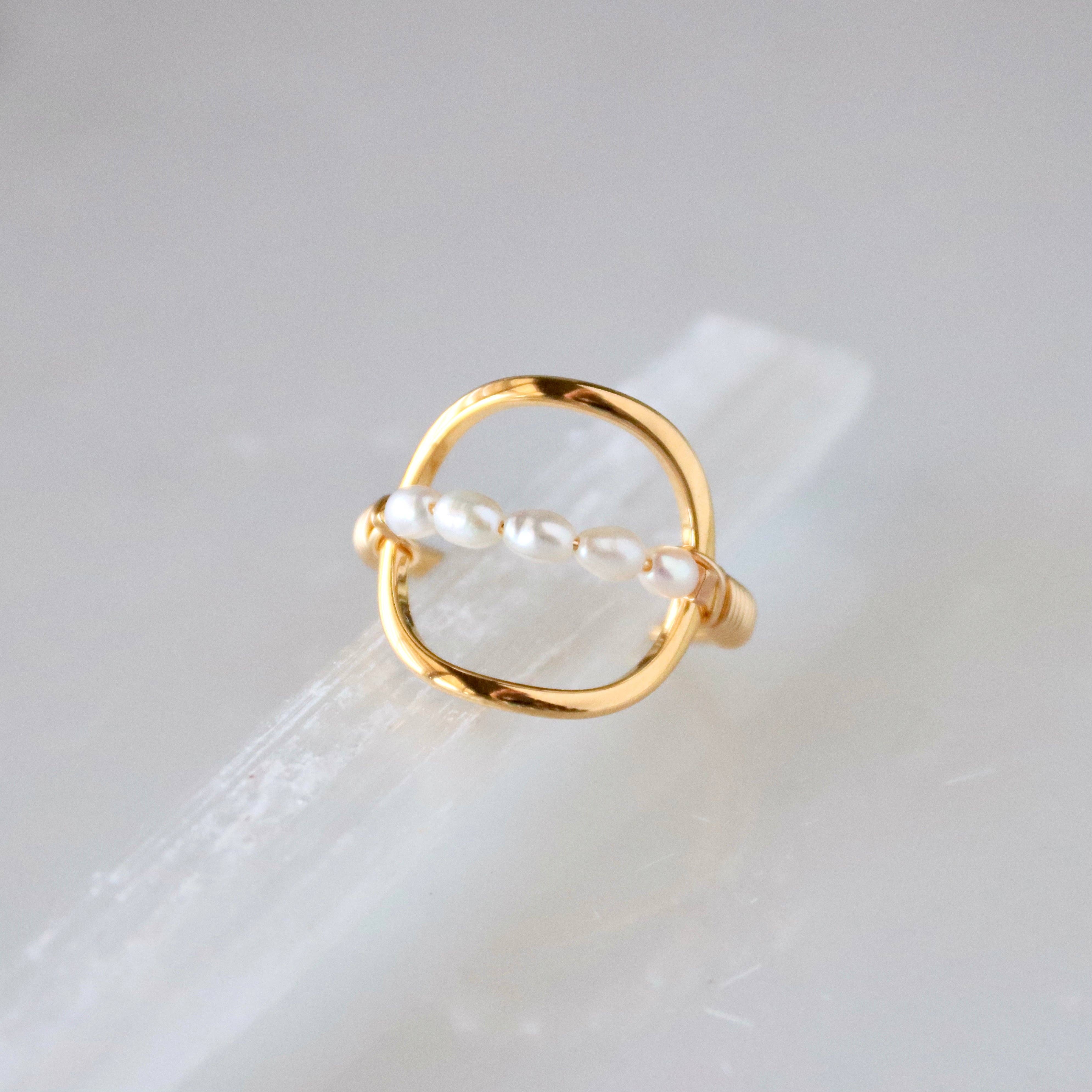 Pearl Wire Wrapped Ring – Fox & Fig