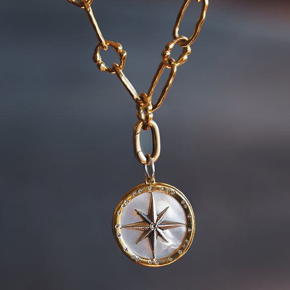 Waxing Poetic ~ Rose of the Winds Compass Pendant