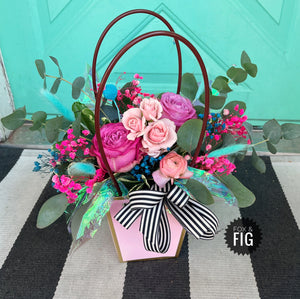 Tall Floral Boxed Totes