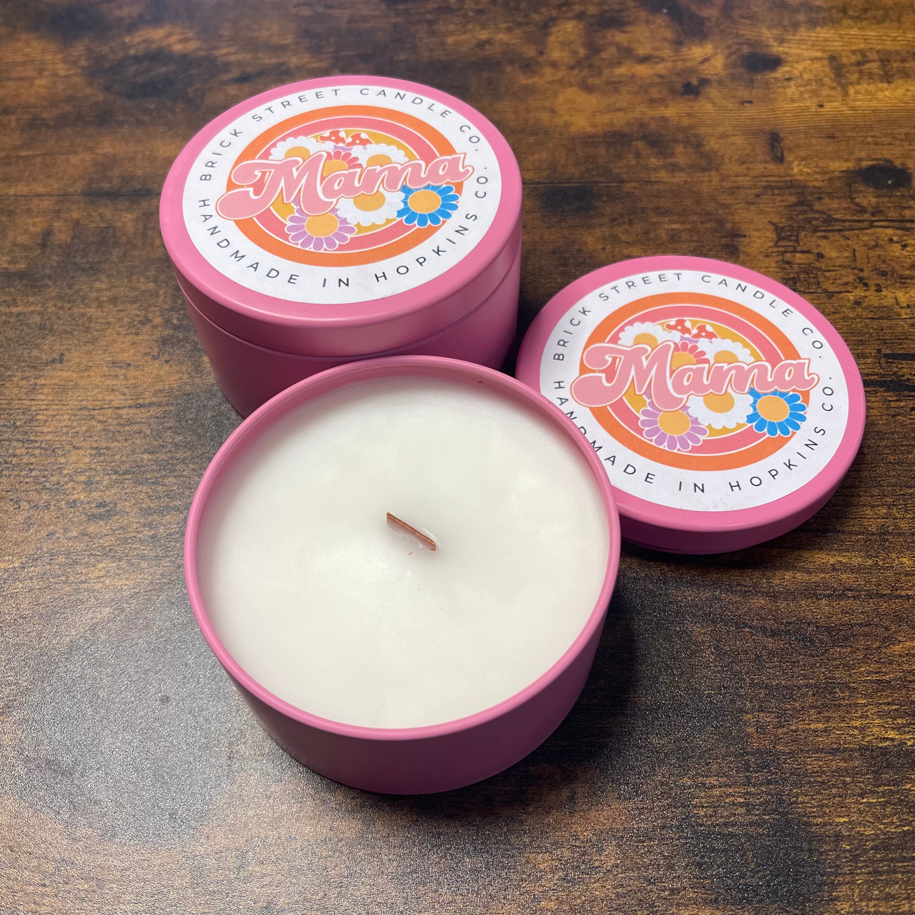 Brick Street Candle Company Pink Mother's Day Tin Candle