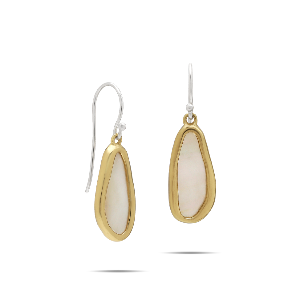 Waxing Poetic Petite Dream Traveler Drop Earrings ~ Mother of Pearl