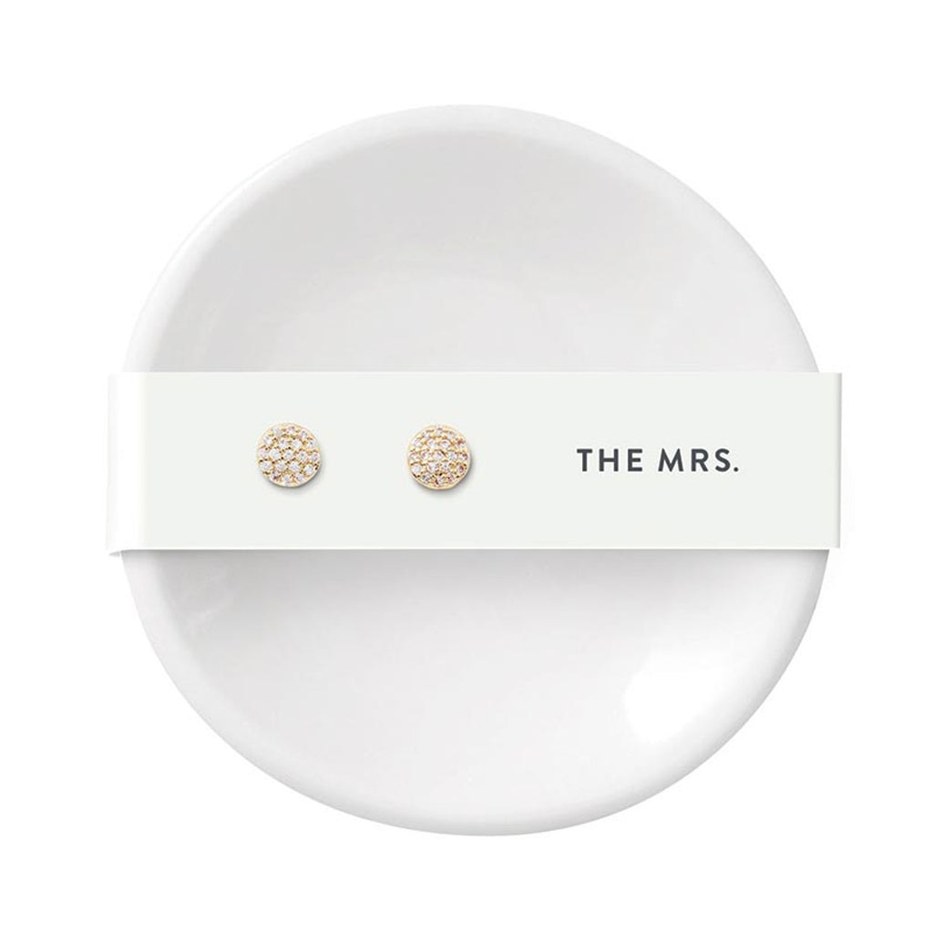 Wedding Day Ceramic Ring Dish and Earrings Set