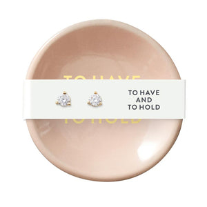 Wedding Day Ceramic Ring Dish and Earrings Set