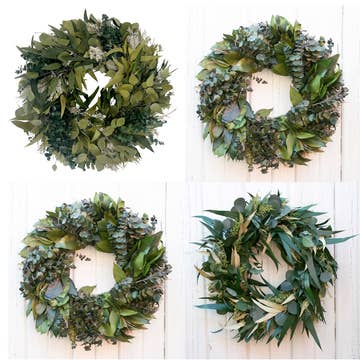 Assorted Greenery Wreath ~ 3 Styles