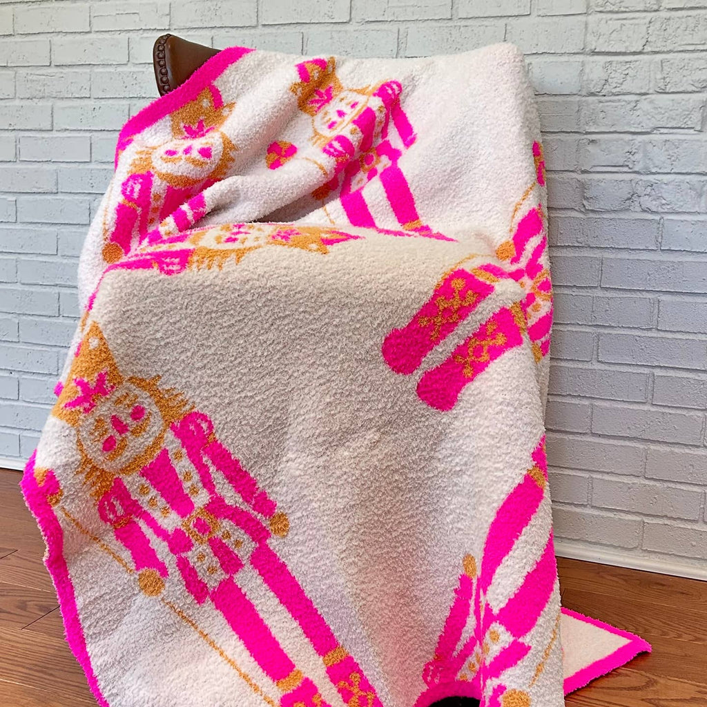 Pink Nutcracker Luxe Throw Blanket