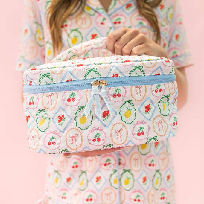 Quilted Cosmetic Bag and Pouch