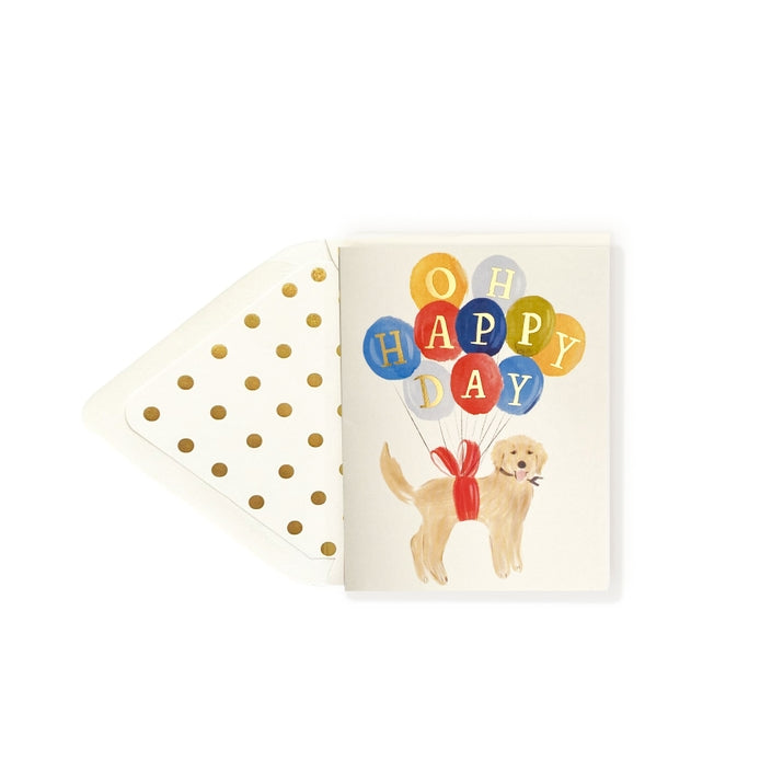 The First Snow Golden Retriever Happy Day Card