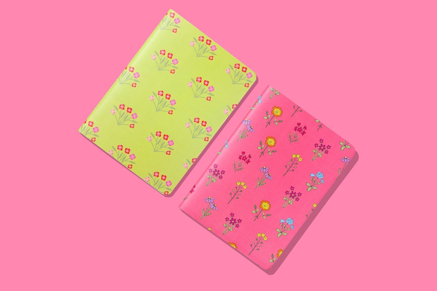 Flower Bouquets + Wildflowers Notebook Set