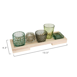 Tray with Glass Votive/Tealight Holders