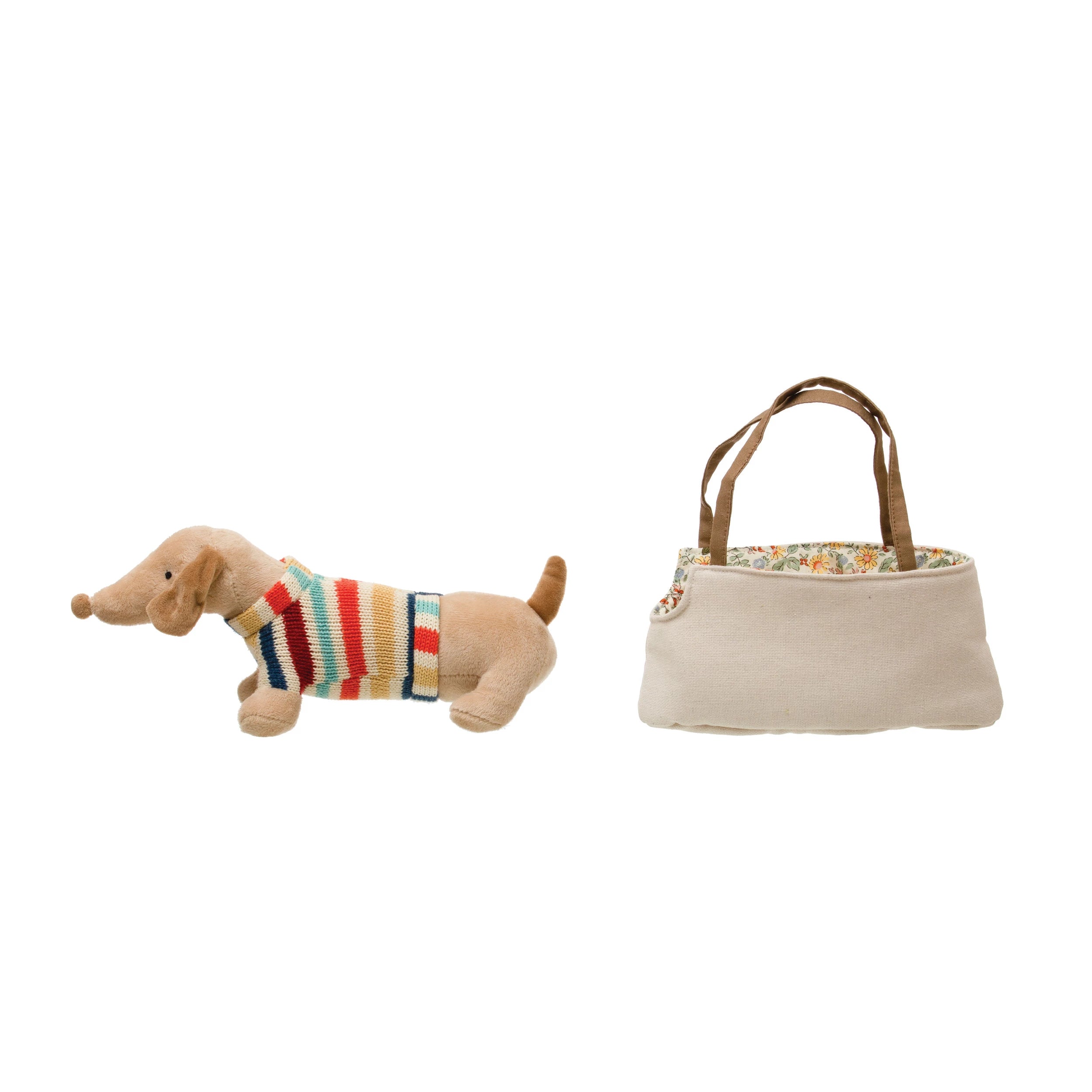 Plush Removable Dachshund in Dog Carrier