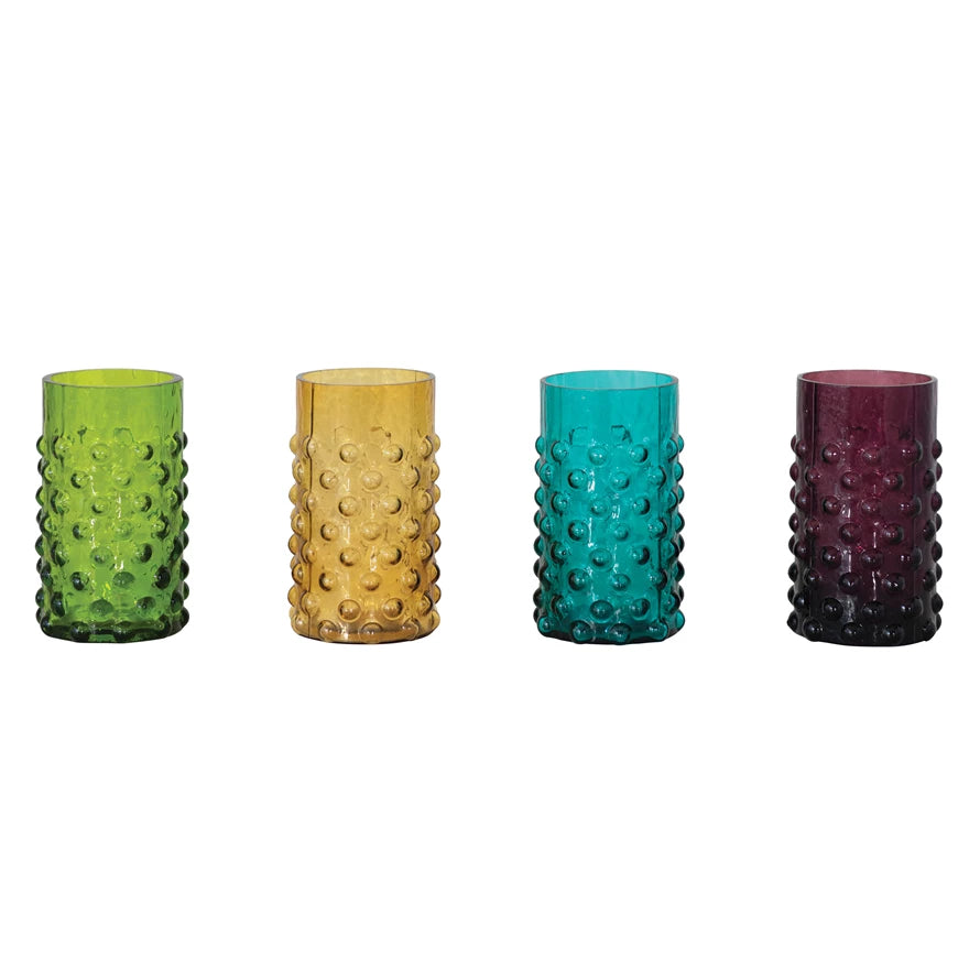 12 oz. Hobnail Drinking Glass ~ 4 colors