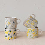 Hand Painted Stoneware Floral Mug ~ Various Styles