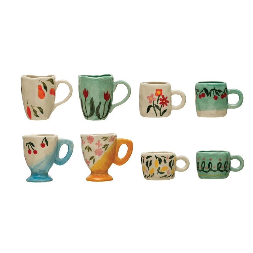 Hand-Painted Stoneware Espresso Mugs ~ Various Styles