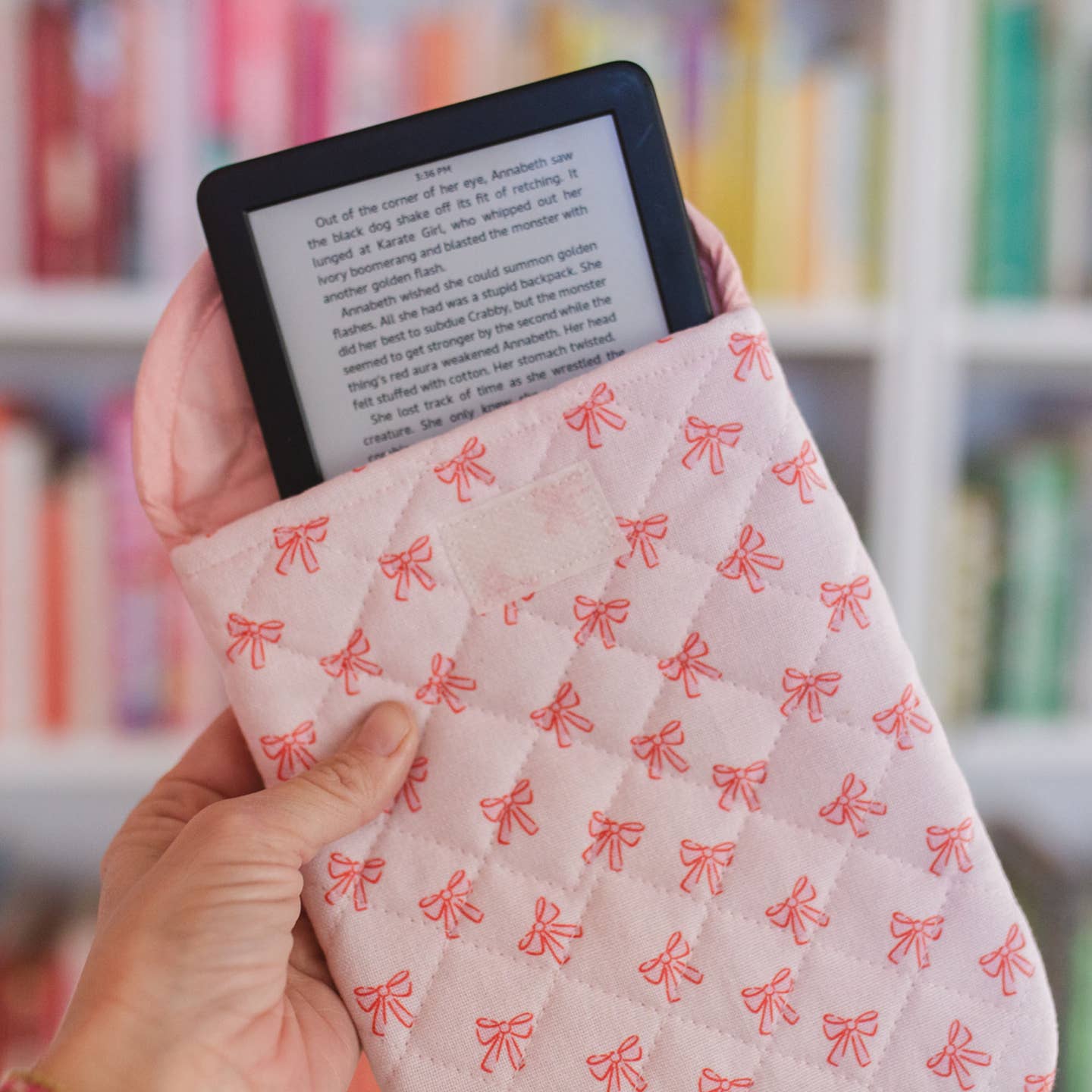 Pink Coquette Bows Quilted E-Reader Case