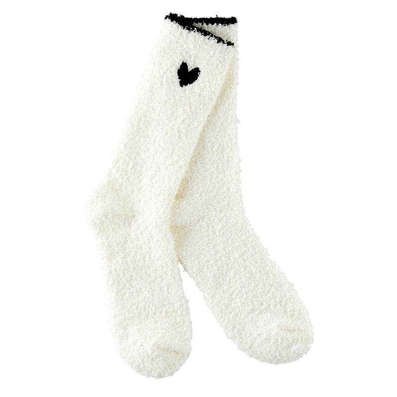 Cozy Socks with Heart and Black Trim ~ Various Styles