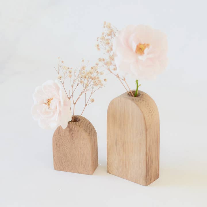 Wood Arched Bud Vases ~ 2 Sizes