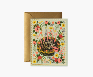 Floral Cake Birthday Card