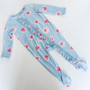 Bamboo Ruffle Footed Pajamas ~ Various Prints and Sizes