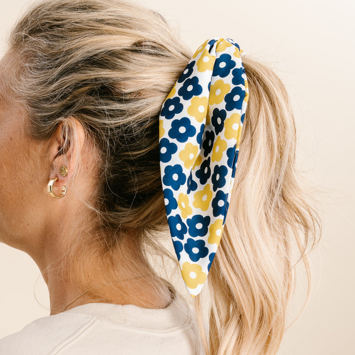 Game Day Hair Scarf ~ Blue & Yellow