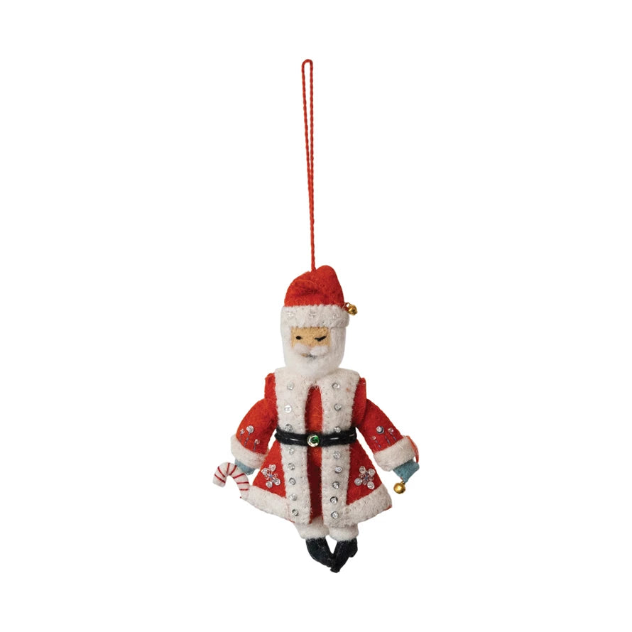 Vintage Felt Santa Ornament ~ 2 Styles