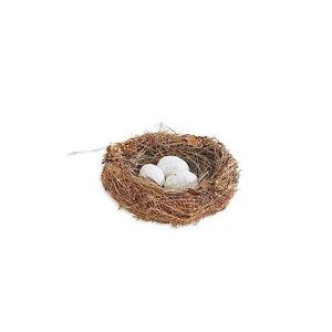 Grass Bird Nest w/ 3 Iridescent Eggs