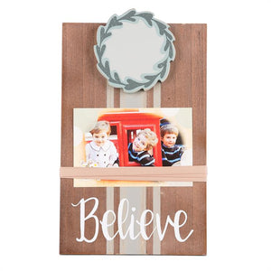 Believe Wreath Ribbon Frame