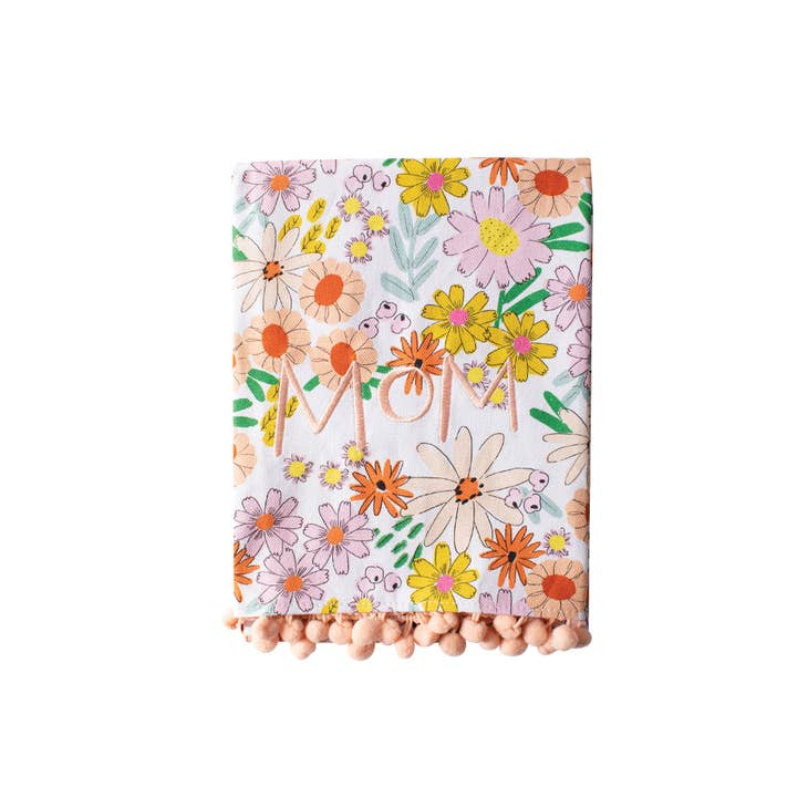 Best Mom Floral Tea Towel