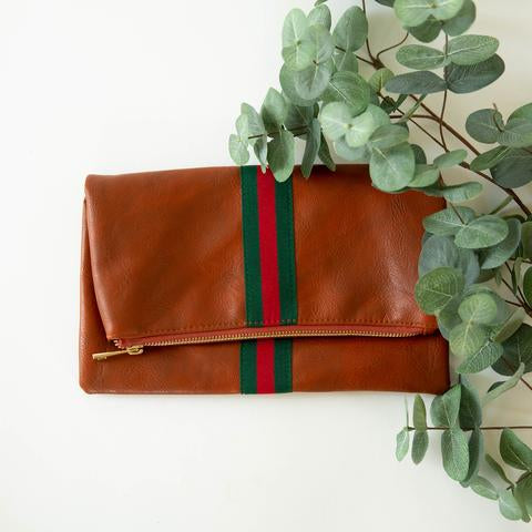 Preppy Striped Folded Clutch ~ Various Colors