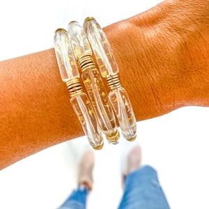 Clear and Gold Speckle Bracelets ~ Various Styles