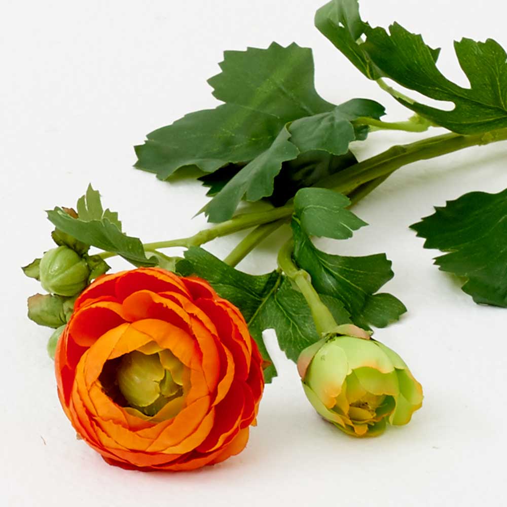 Faux Orange Ranunculus Stem